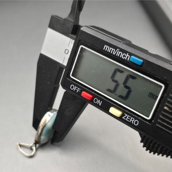 VTG Sterling Silver Larimar Teardrop Pendant 1 1/8" Dominican Republic 3.56g - Picture 6 of 8